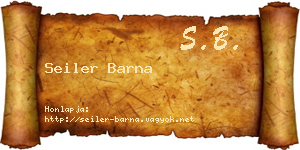 Seiler Barna névjegykártya